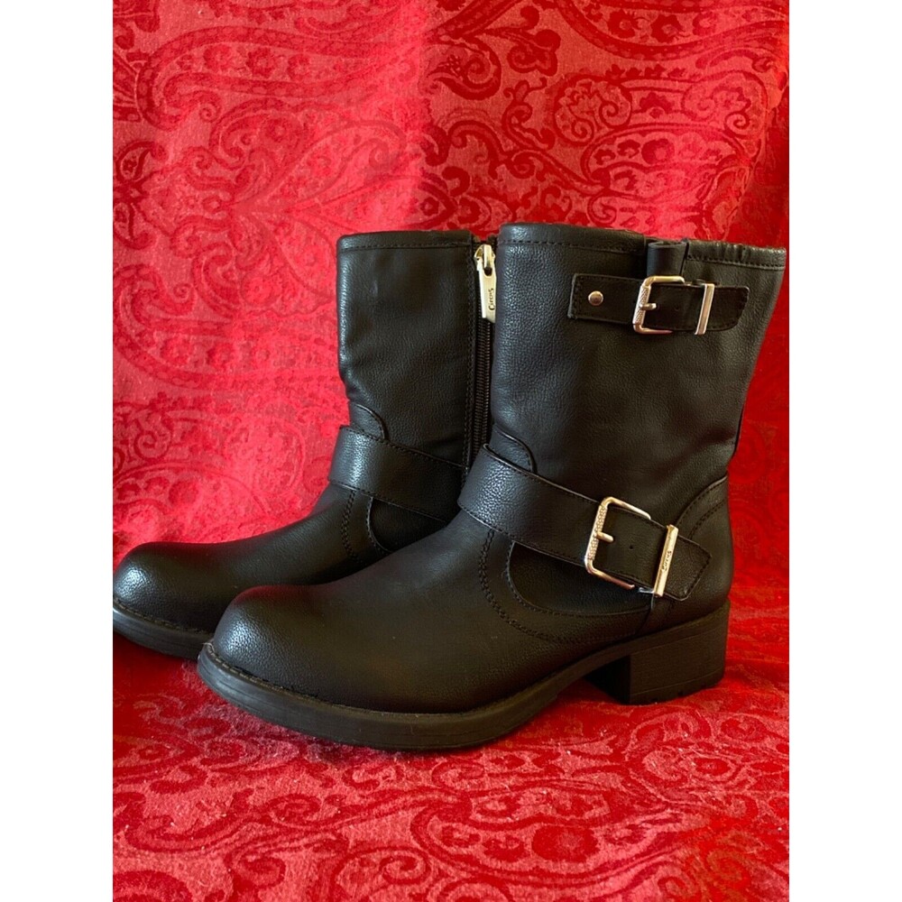SAM EDLEMAN Black Garrison Circus 8” Tall Biker Riding Boots Women's Sz. 6.5M
